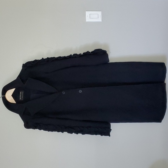 Anthropologie The Fifth Label Women Double Breast Narrative Ruffle Slv Coat sz S - Picture 4 of 13